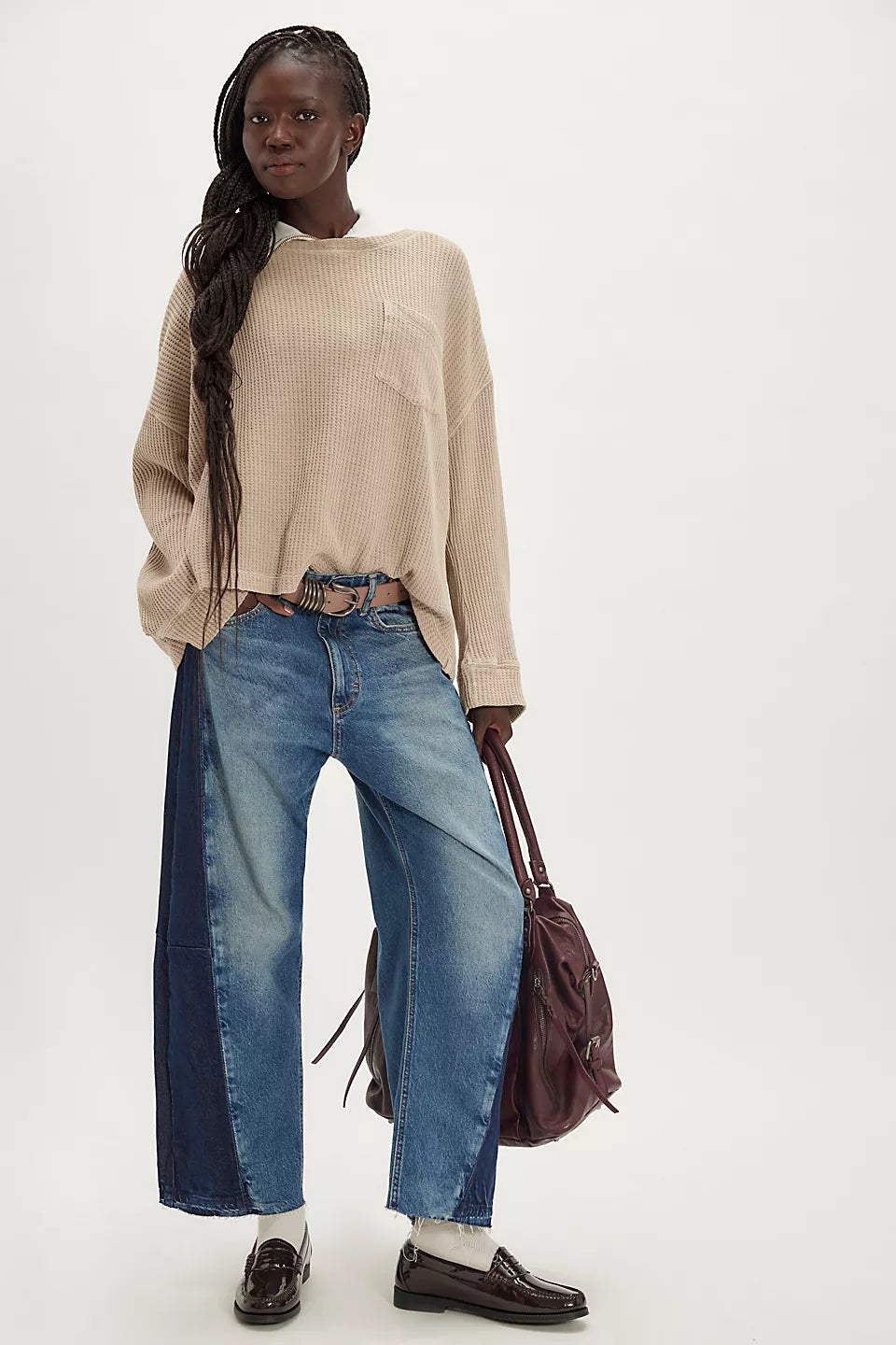 FREE PEOPLE DAWSON POCKET THERMAL - SMOOTHE STONE
