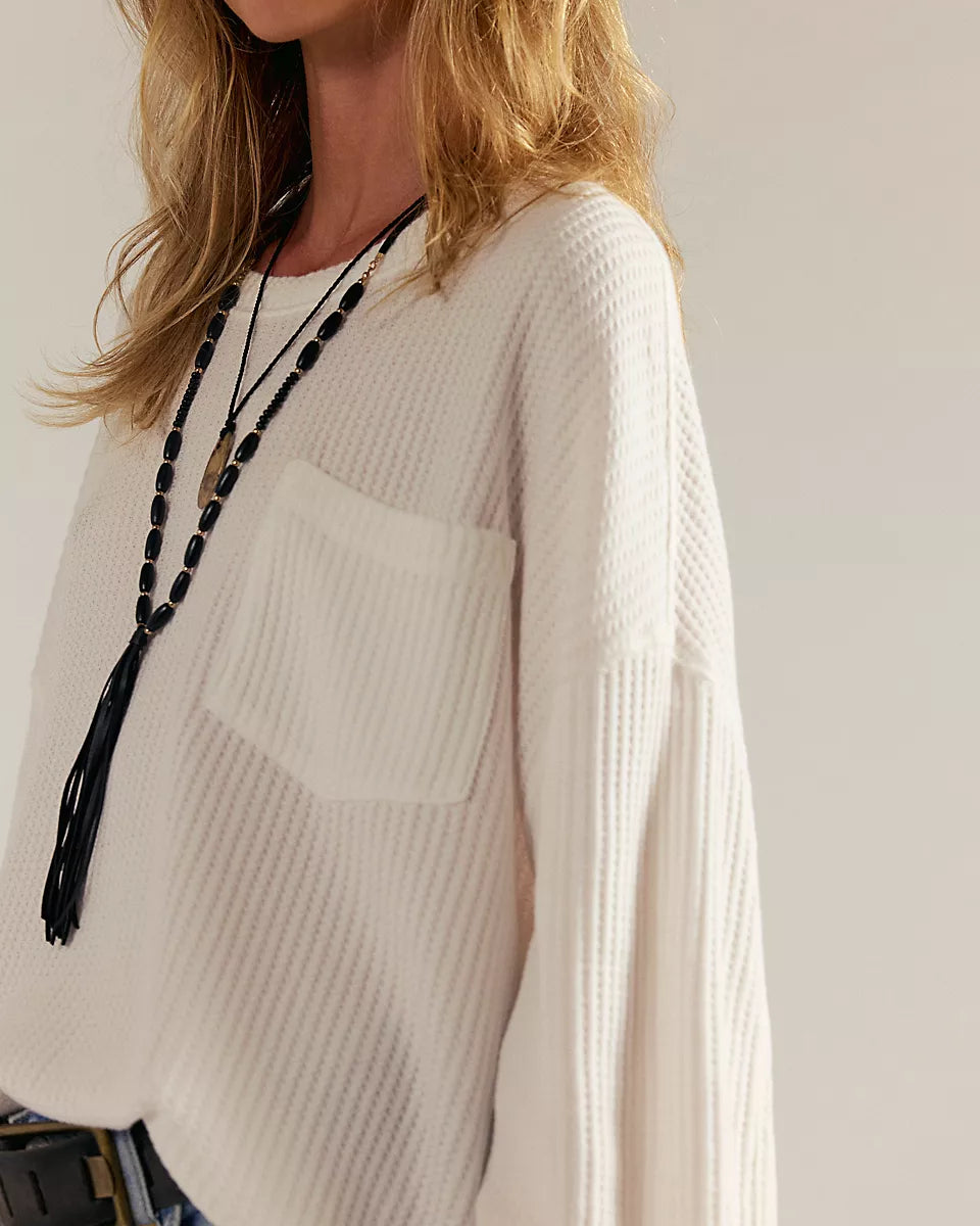 FREE PEOPLE DAWSON THERMAL - CLEAN IVORY