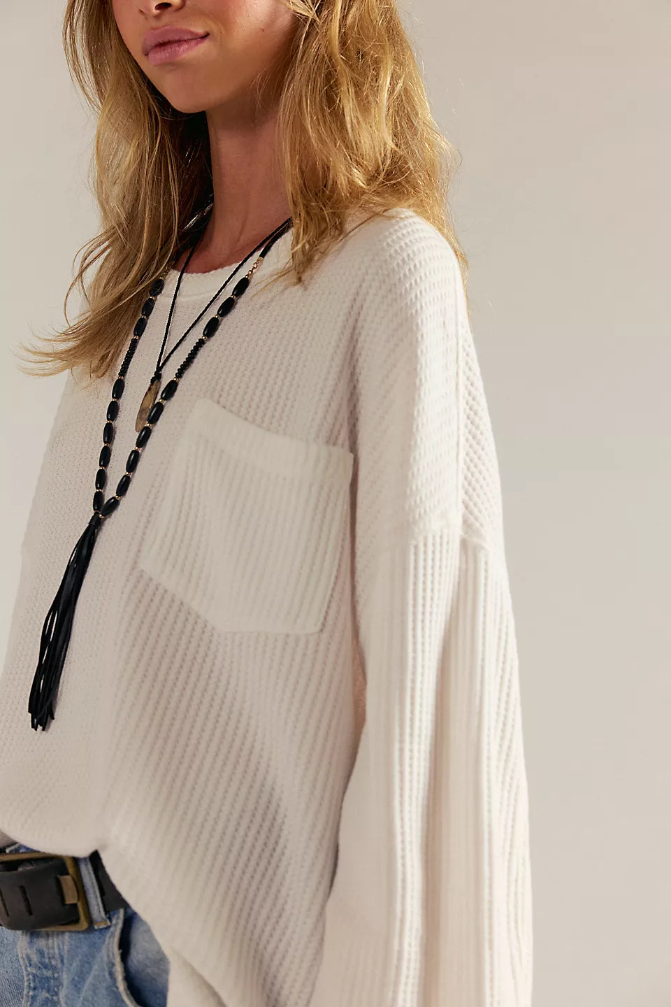 FREE PEOPLE DAWSON THERMAL - CLEAN IVORY