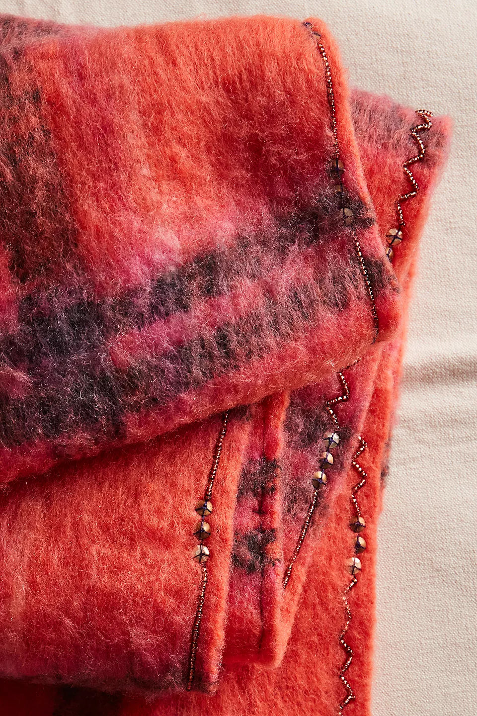 FREE PEOPLE HIGHLAND SKINNY SCARF - PINK COMBO