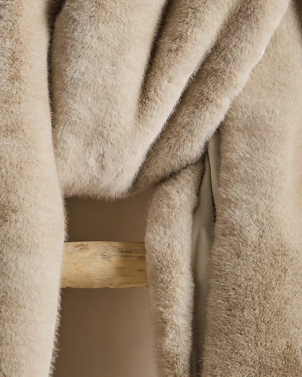 FREE PEOPLE SNOW ANGEL FAUX FUR SCARF - IVORY