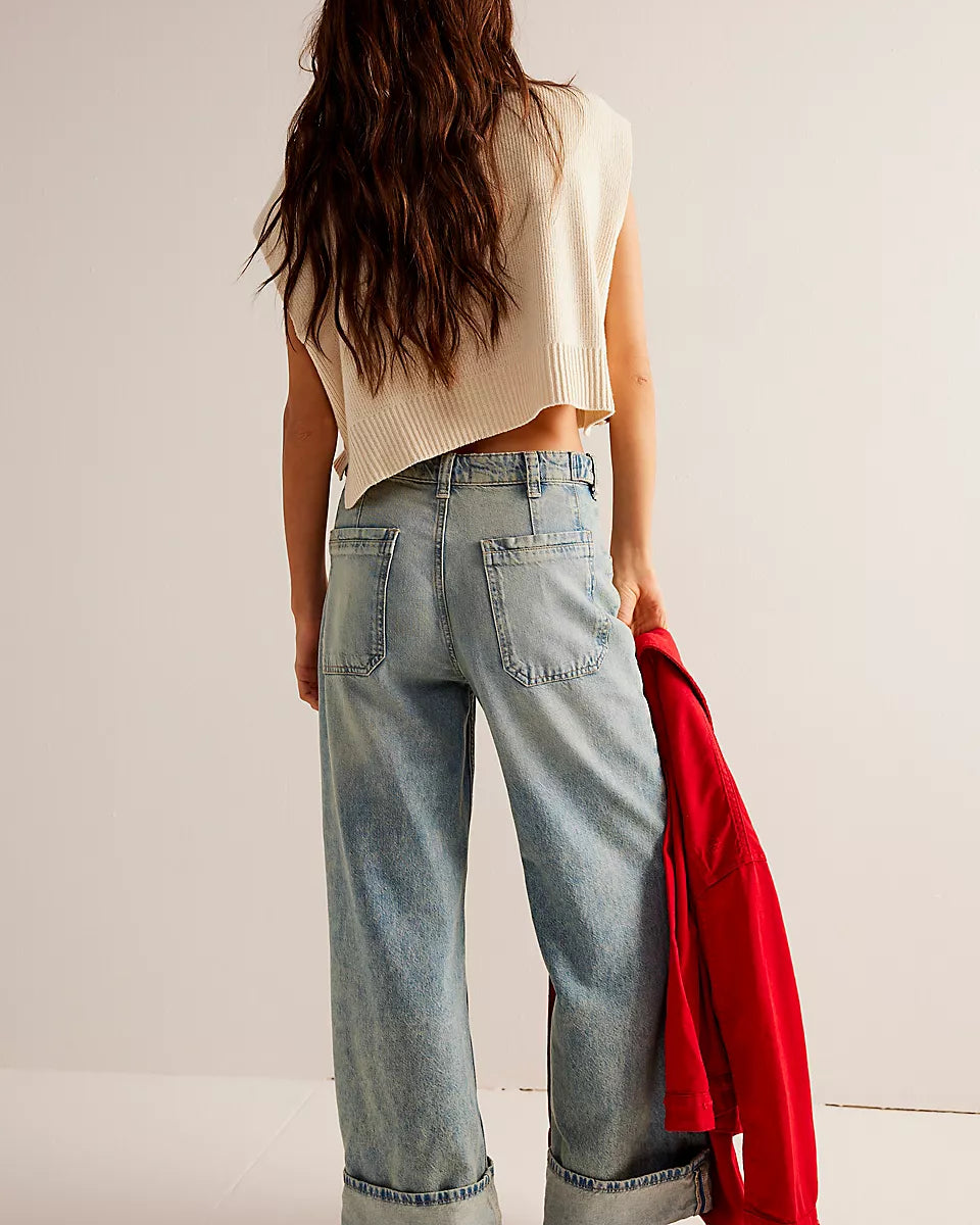 FREE PEOPLE PALMER CUFFED JEAN - LA LA LAND