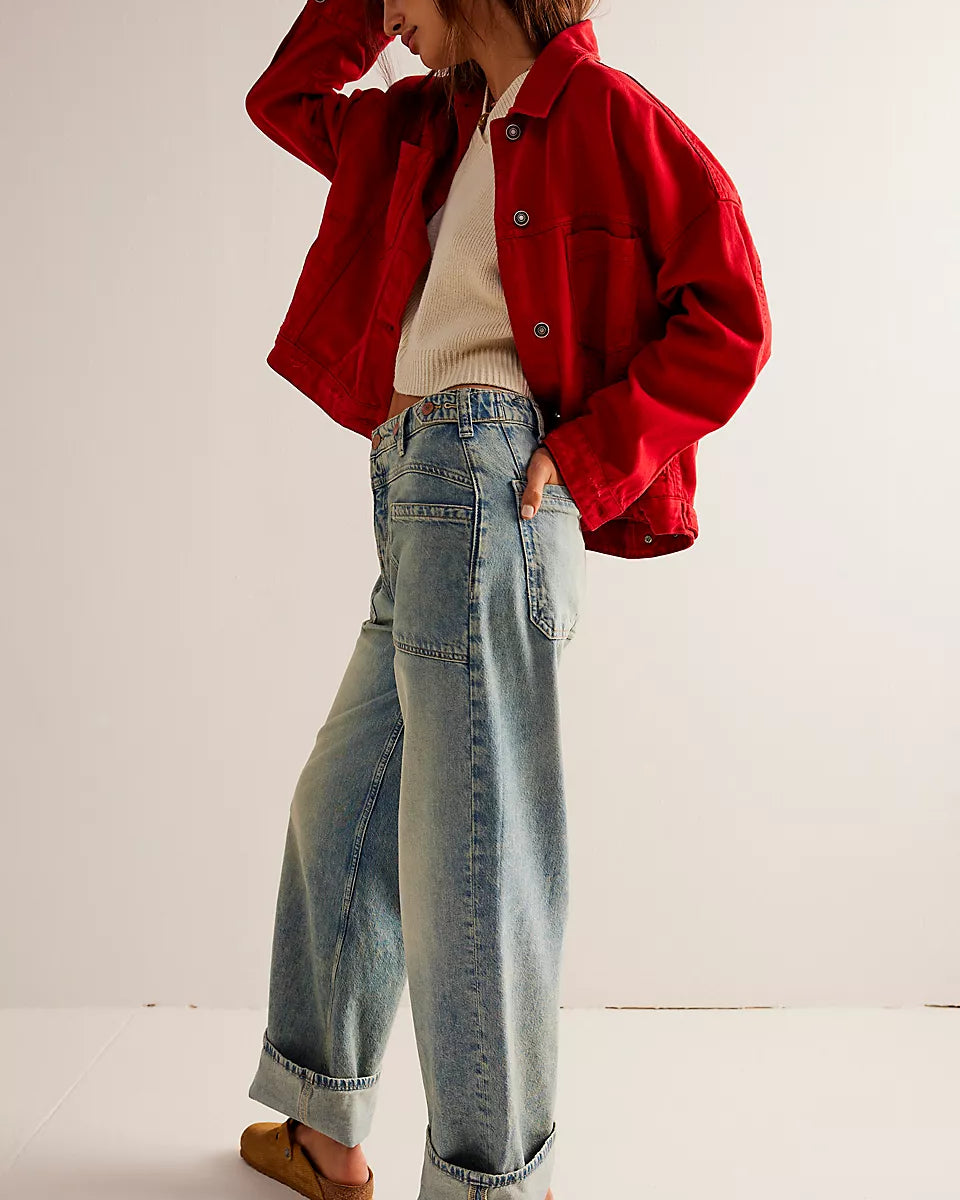 FREE PEOPLE PALMER CUFFED JEAN - LA LA LAND