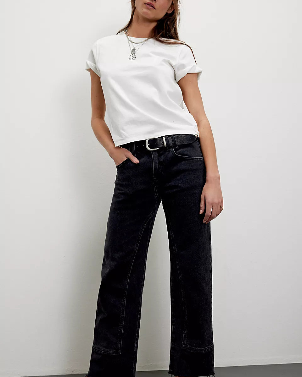 FREE PEOPLE RISK TAKER MID/RISE STRAIGHT JEANS - MAIN SQUEEZE