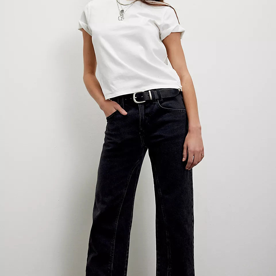 FREE PEOPLE RISK TAKER MID/RISE STRAIGHT JEANS - MAIN SQUEEZE