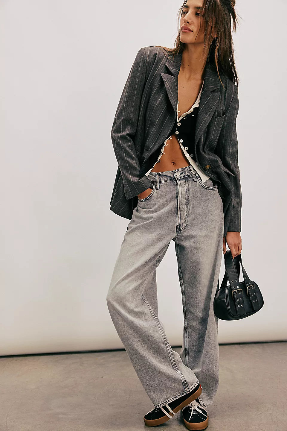 FREE PEOPLE LONG SLEEVE TILLY CARDIGAN - BLACK