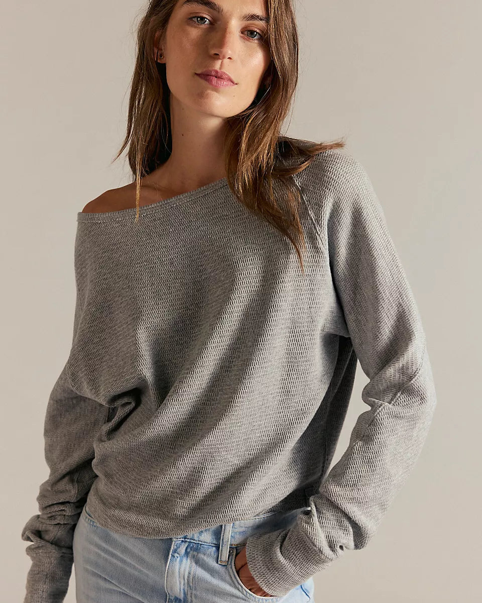 FREE PEOPLE JESS LONG SLEEVE - HEATHER GREY
