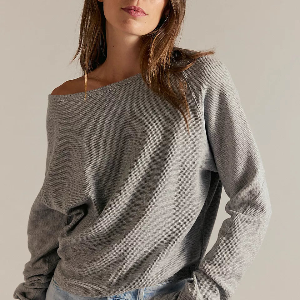 FREE PEOPLE JESS LONG SLEEVE - HEATHER GREY