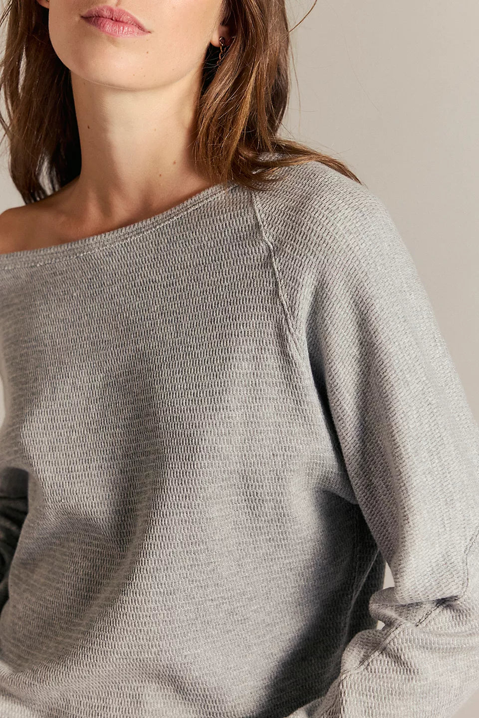 FREE PEOPLE JESS LONG SLEEVE - HEATHER GREY