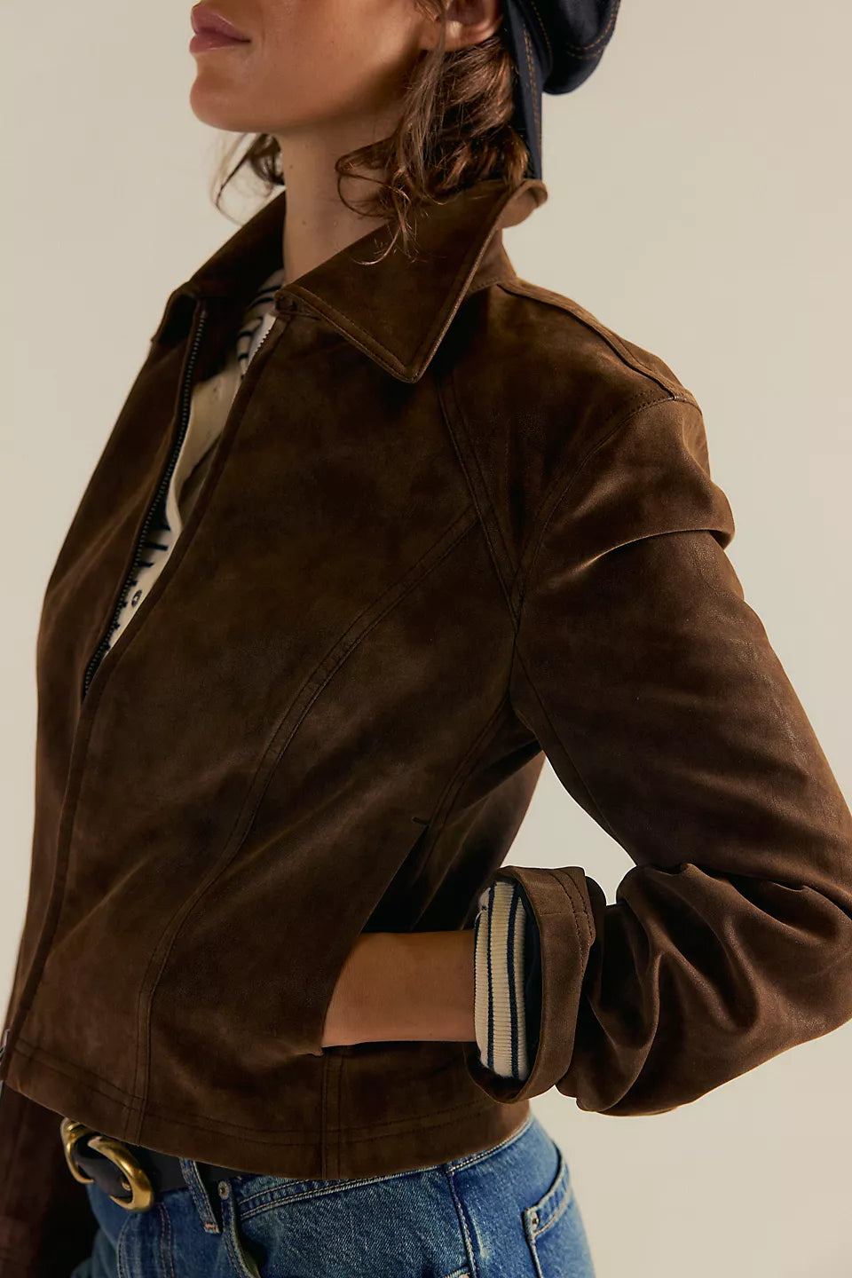 FREE PEOPLE RIVER VEGAN JACKET - DOUBLE ESPRESSO