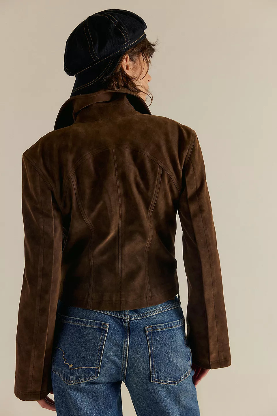 FREE PEOPLE RIVER VEGAN JACKET - DOUBLE ESPRESSO