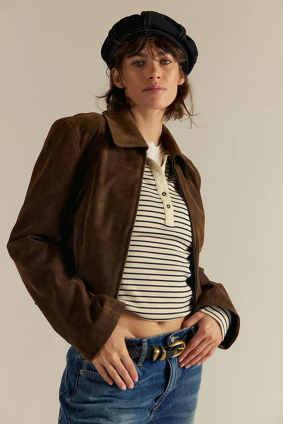 FREE PEOPLE RIVER VEGAN JACKET - DOUBLE ESPRESSO