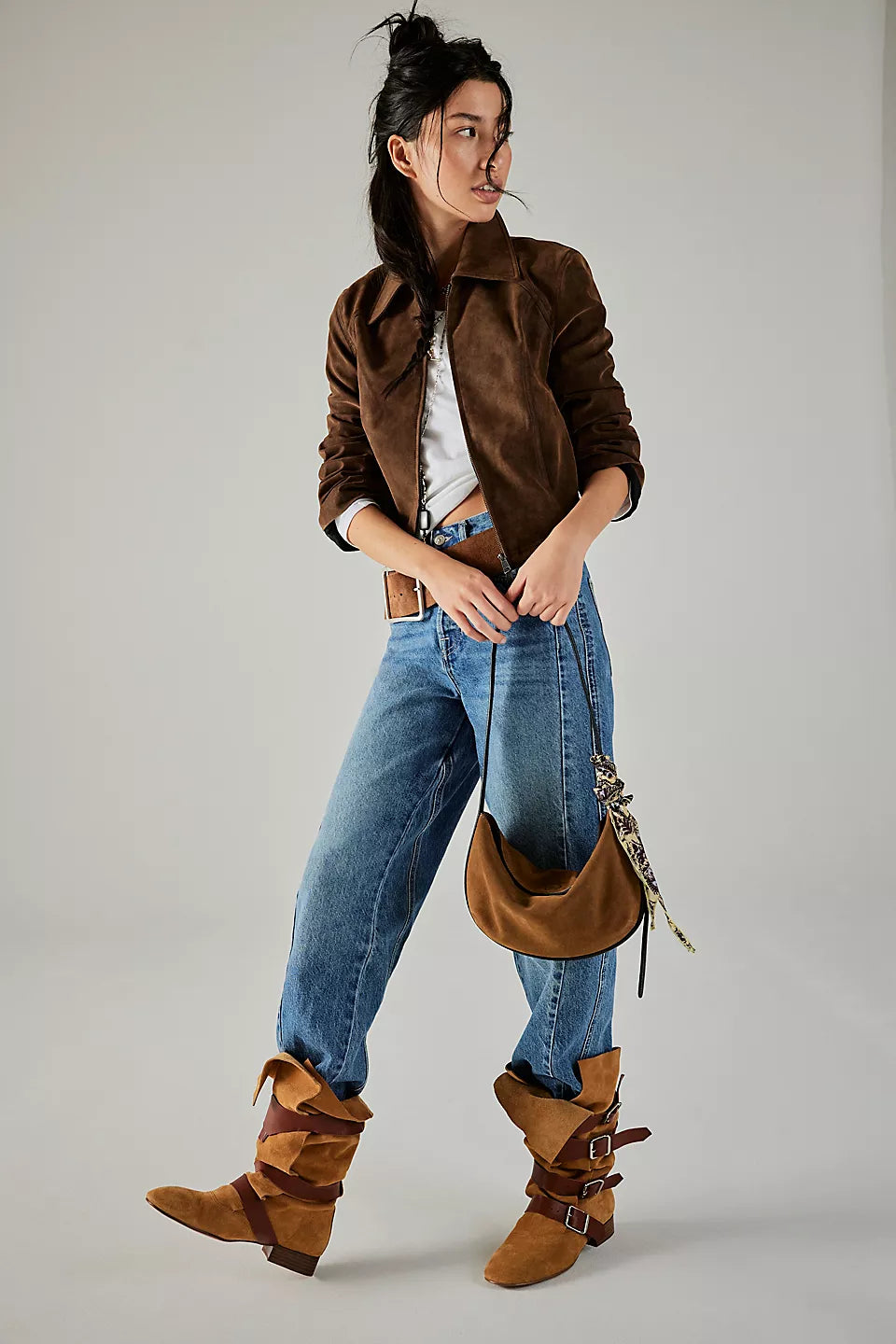 FREE PEOPLE RIVER VEGAN JACKET - DOUBLE ESPRESSO