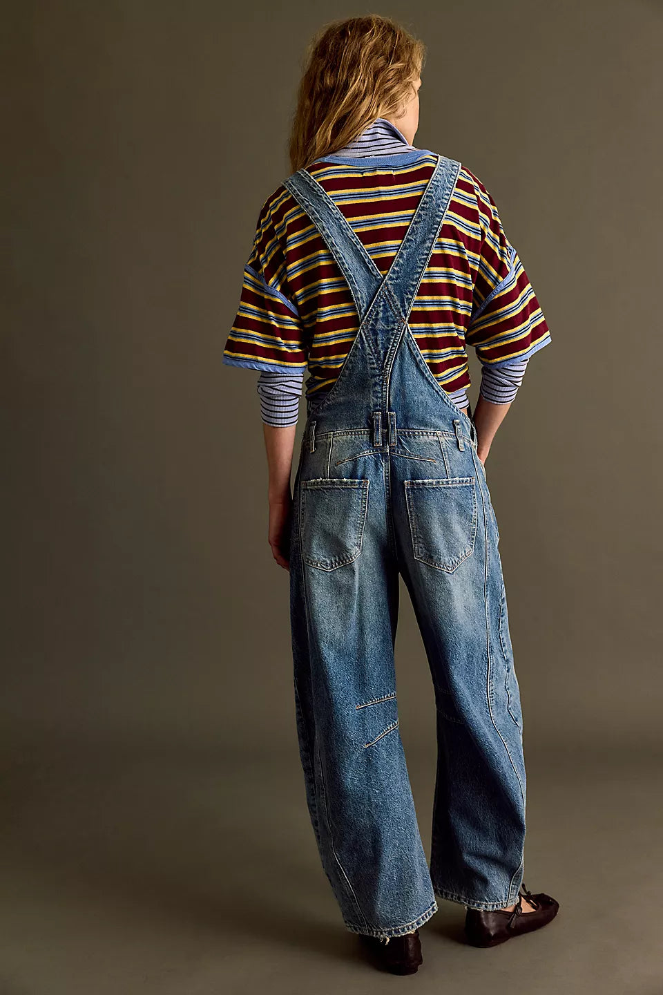 FREE PEOPLE GOOD LUCK OVERALLS - ULTRA LIGHT BEAM