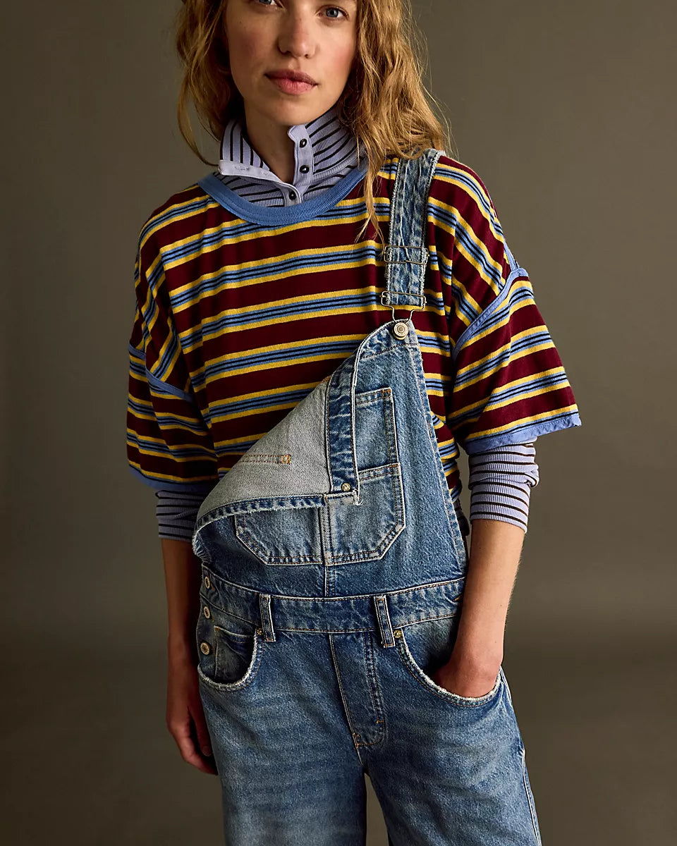 FREE PEOPLE GOOD LUCK OVERALLS - ULTRA LIGHT BEAM