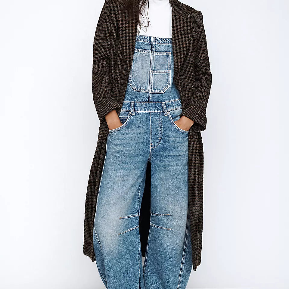 FREE PEOPLE GOOD LUCK OVERALLS - ULTRA LIGHT BEAM