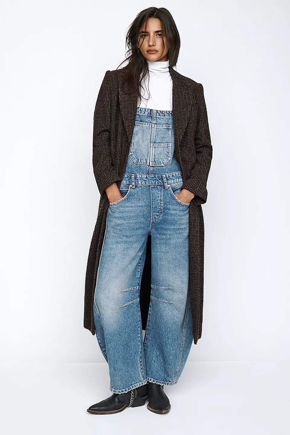 FREE PEOPLE GOOD LUCK OVERALLS - ULTRA LIGHT BEAM