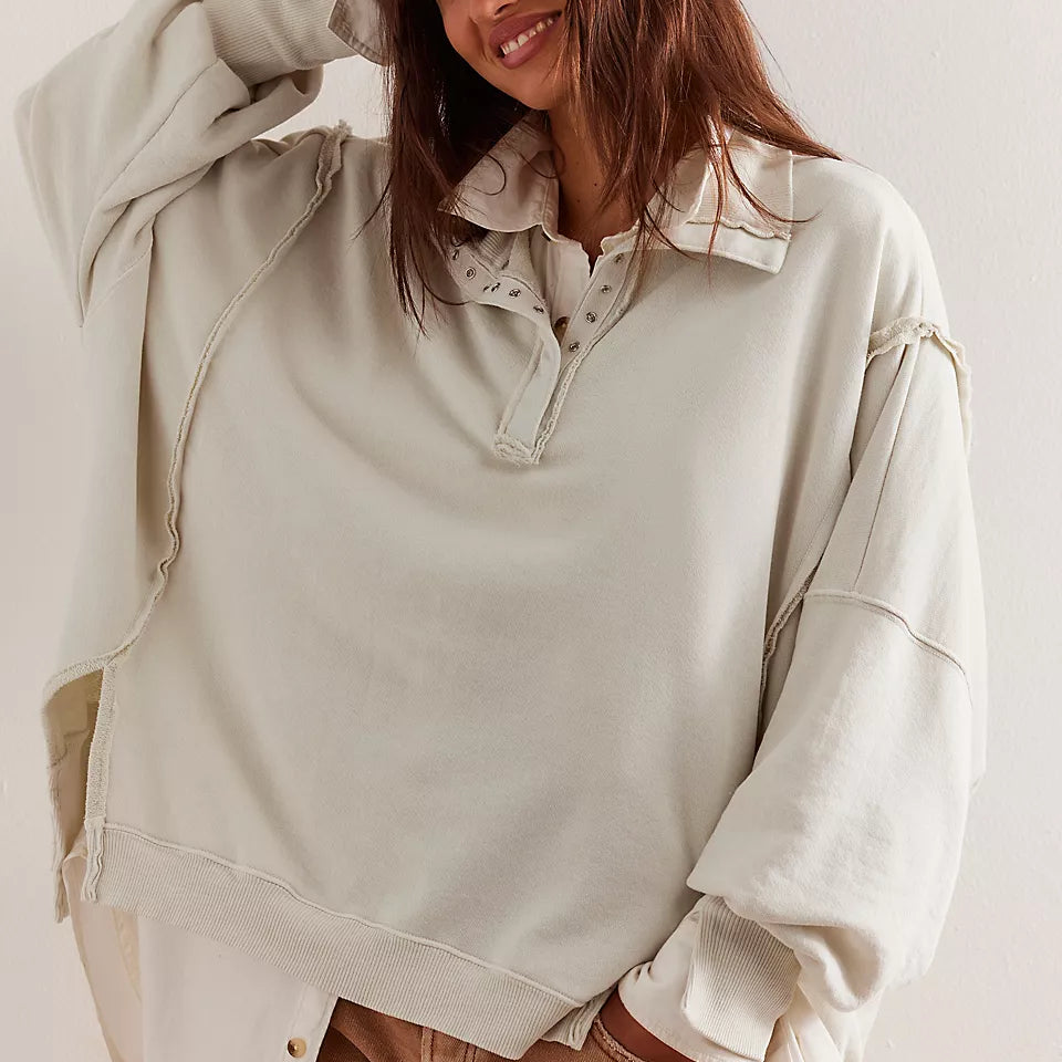 FREE PEOPLE CAMDEN HENLEY - GREY OPAL