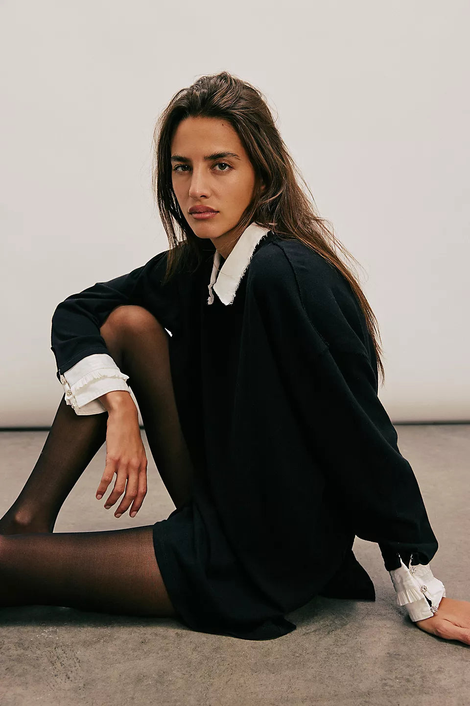 FREE PEOPLE GIANNA TWOFER TOP - BLACK COMBO