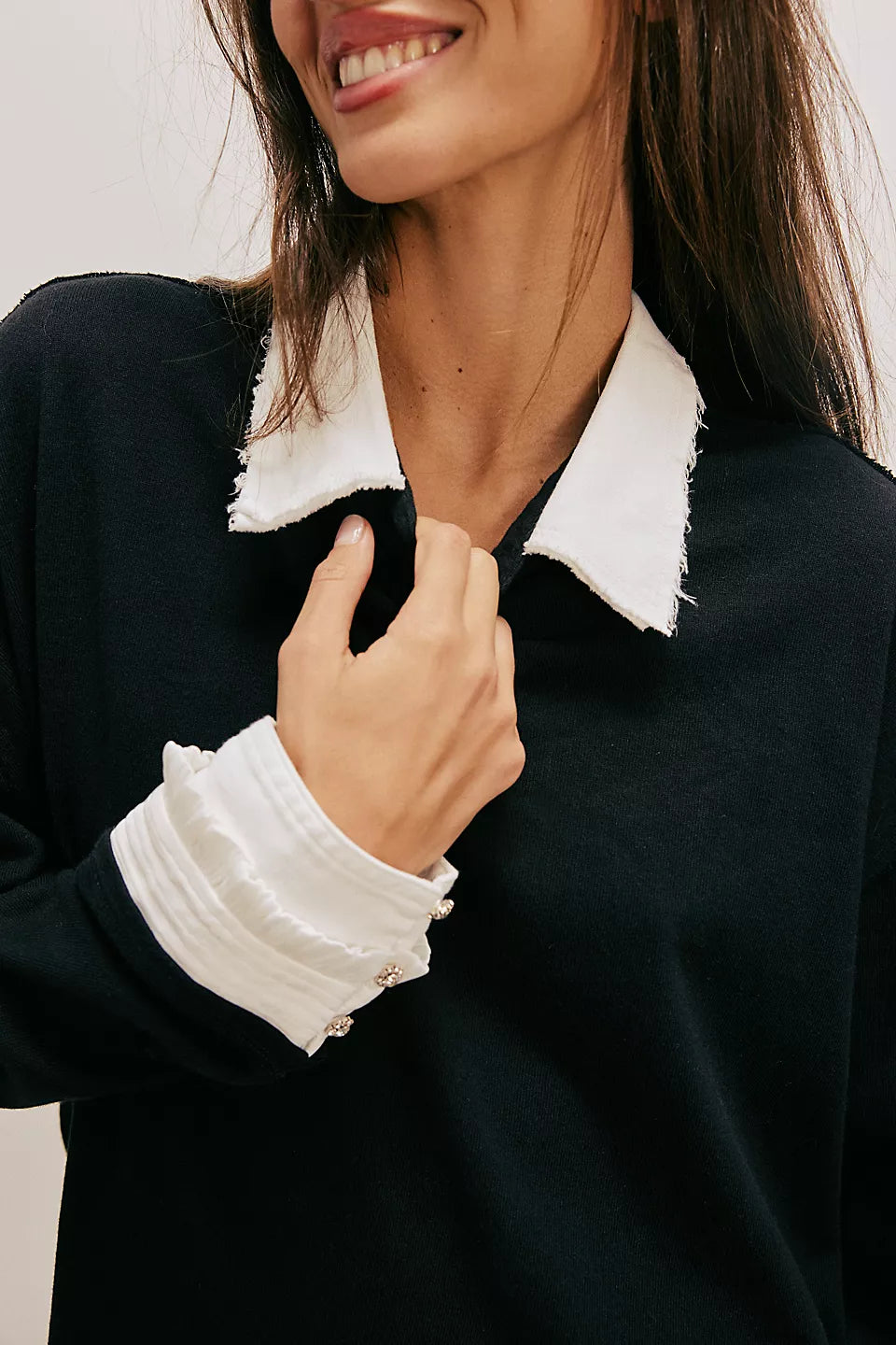 FREE PEOPLE GIANNA TWOFER TOP - BLACK COMBO