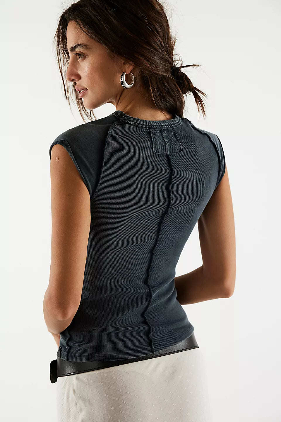 FREE PEOPLE EVER HAD TEE - BLACK