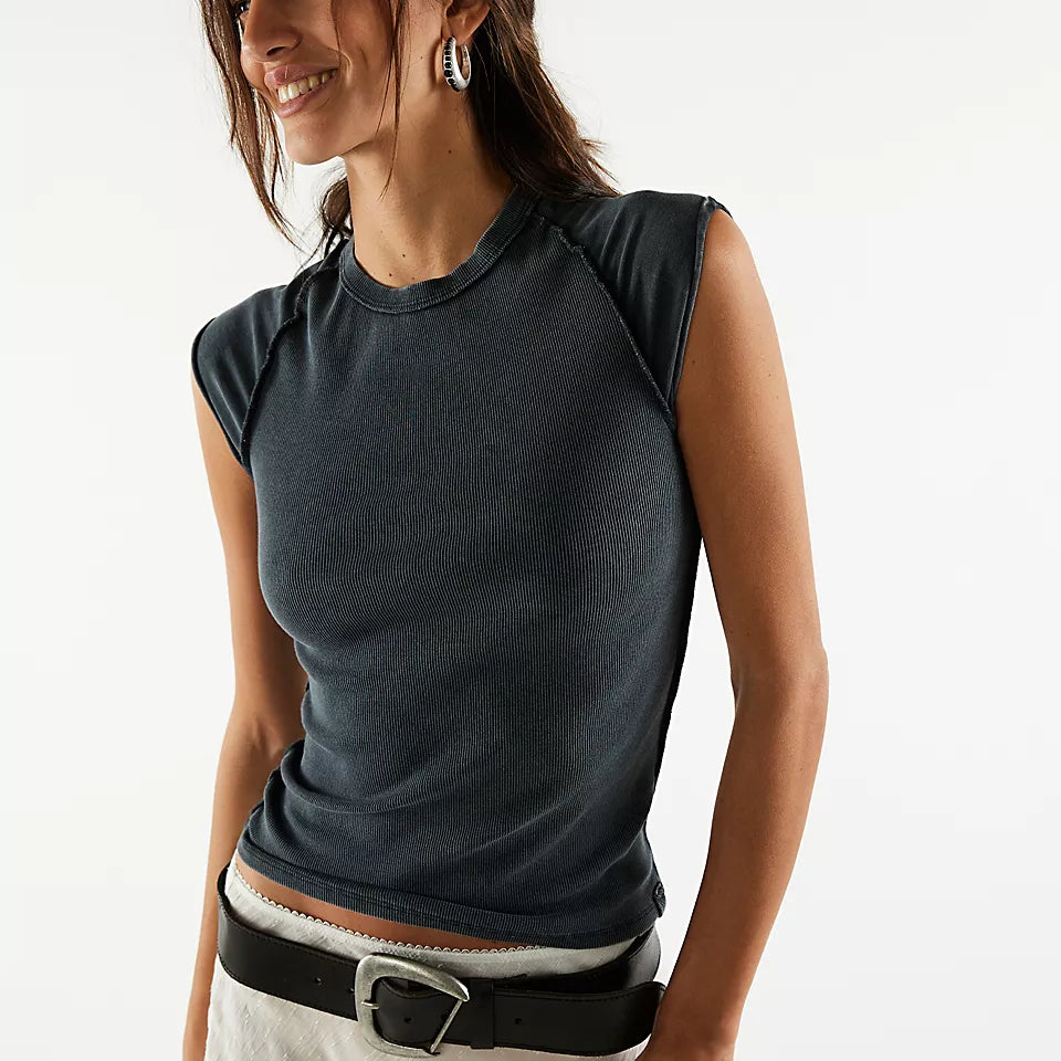 FREE PEOPLE EVER HAD TEE - BLACK