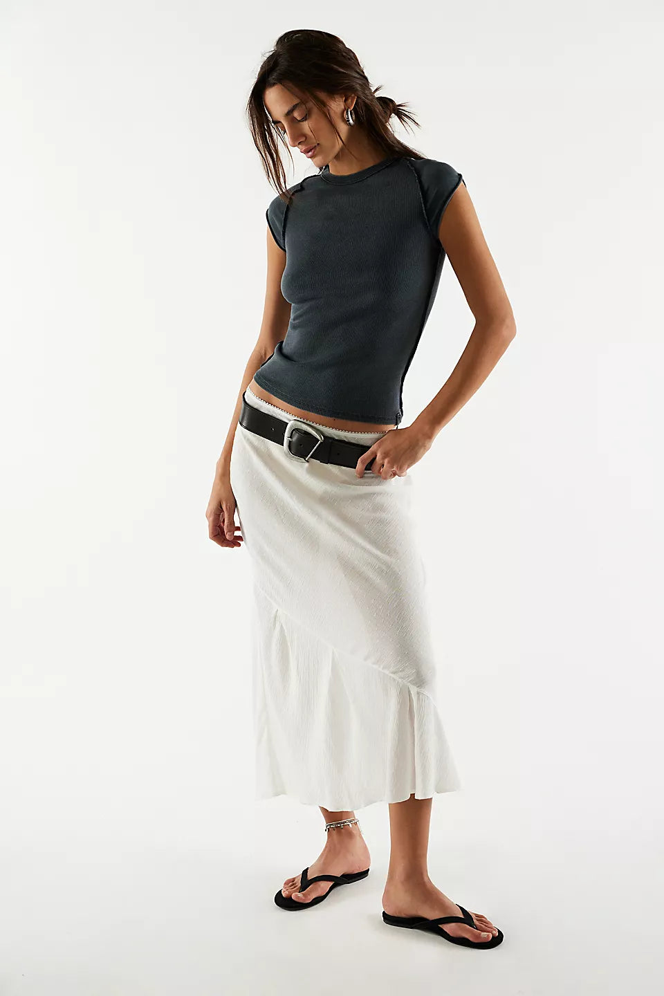 FREE PEOPLE EVER HAD TEE - BLACK