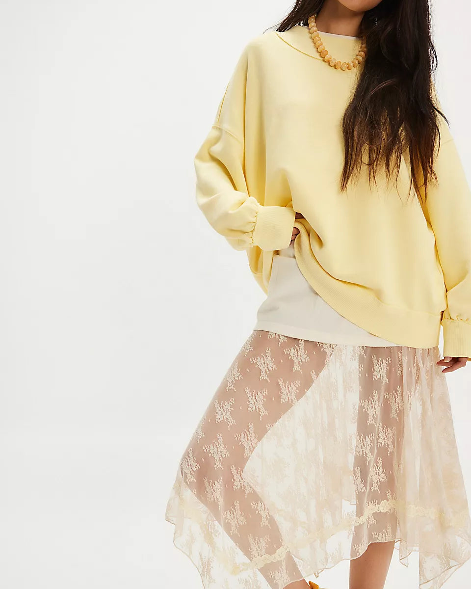 FREE PEOPLE PALM SPRINGS TURTLENECK - BANANA CREAM