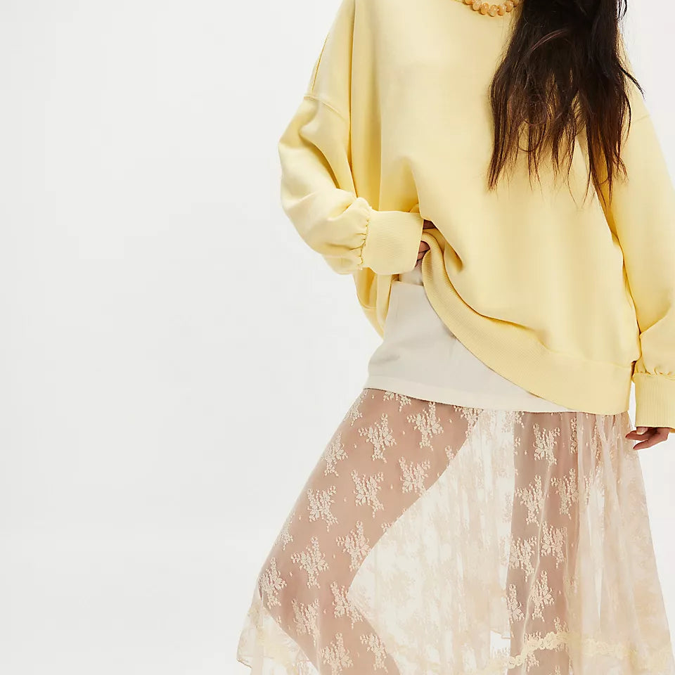 FREE PEOPLE PALM SPRINGS TURTLENECK - BANANA CREAM