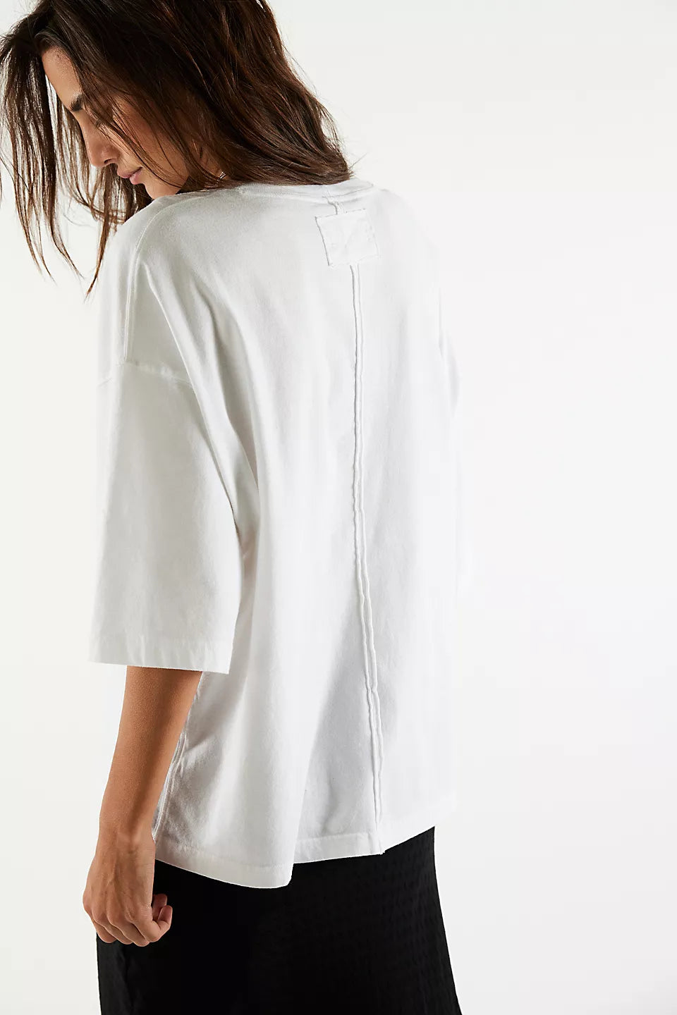 FREE PEOPLE PERFECT OVERSIZED TEE - WHITE