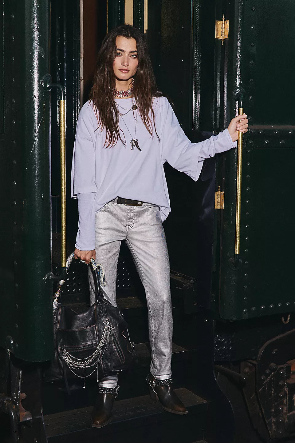 FREE PEOPLE PERFECT OVERSIZED TEE - WHITE