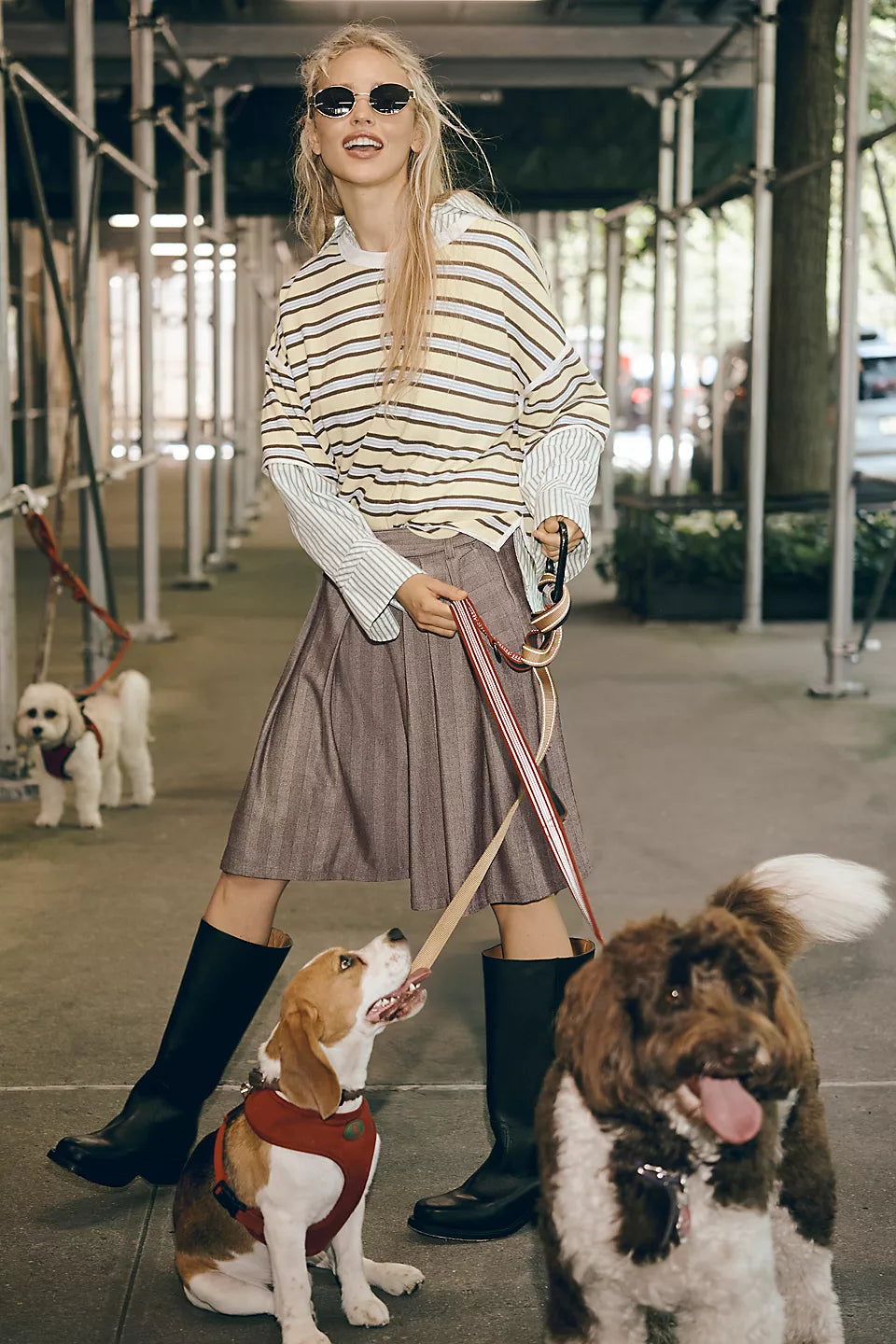 FREE PEOPLE RUGBY TEE - YELLOW COMBO