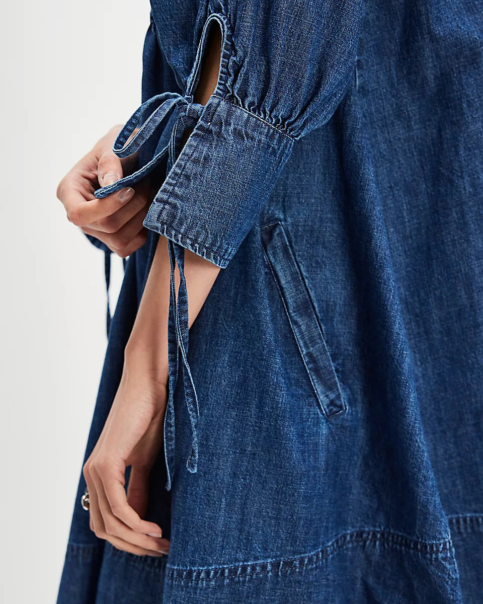 FREE PEOPLE SENORA DENIM DRESS - MIDNIGHT RINSE