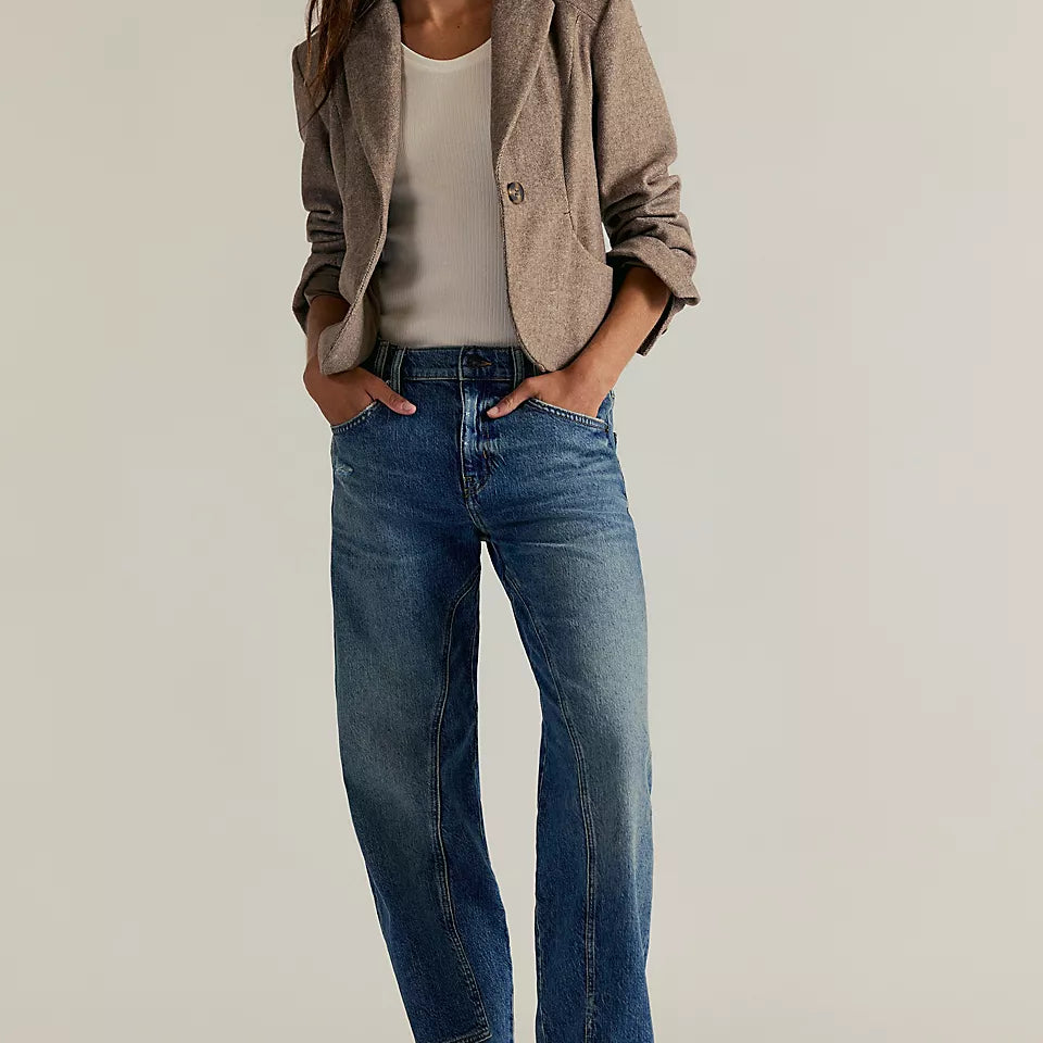 FREE PEOPLE RISK TAKER MID/RISE STRAIGHT JEANS - CHANCE