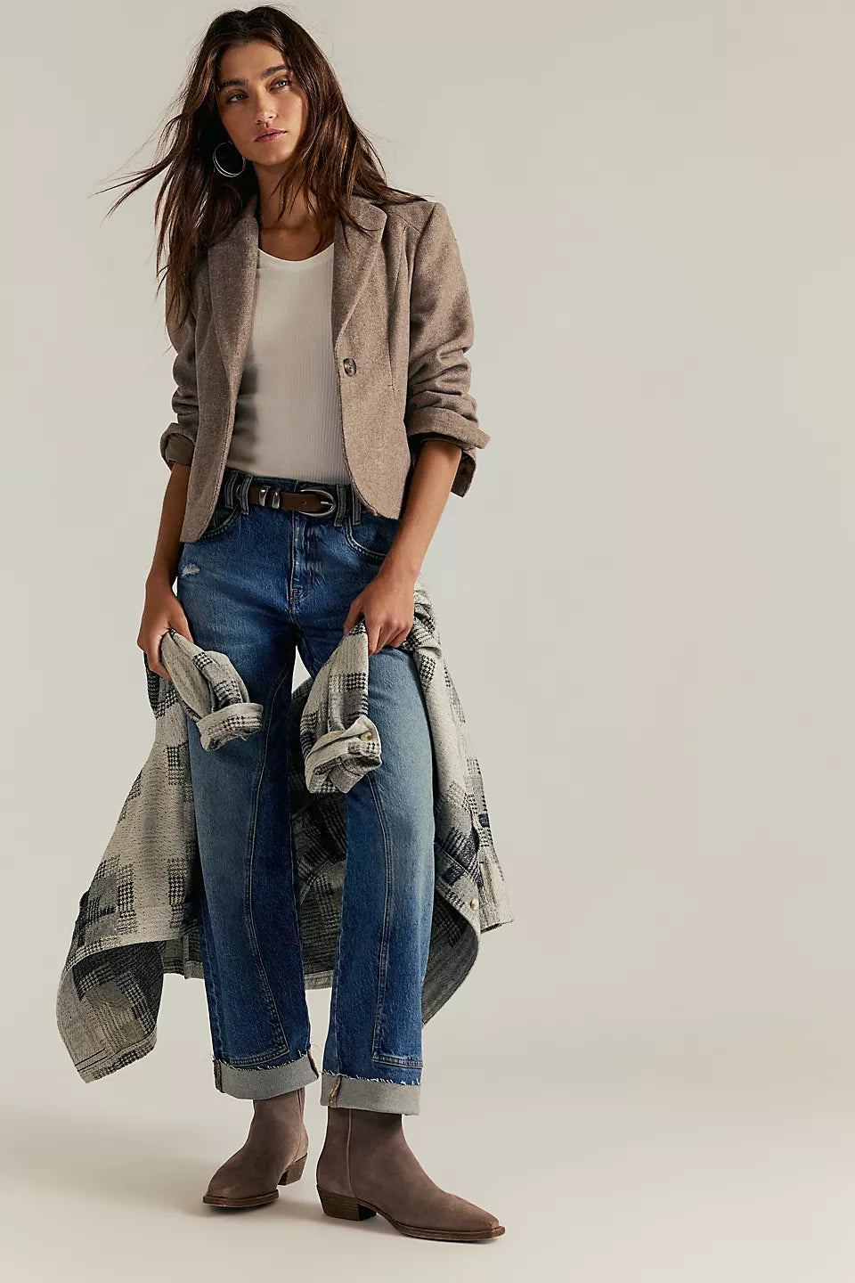 FREE PEOPLE RISK TAKER MID/RISE STRAIGHT JEANS - CHANCE