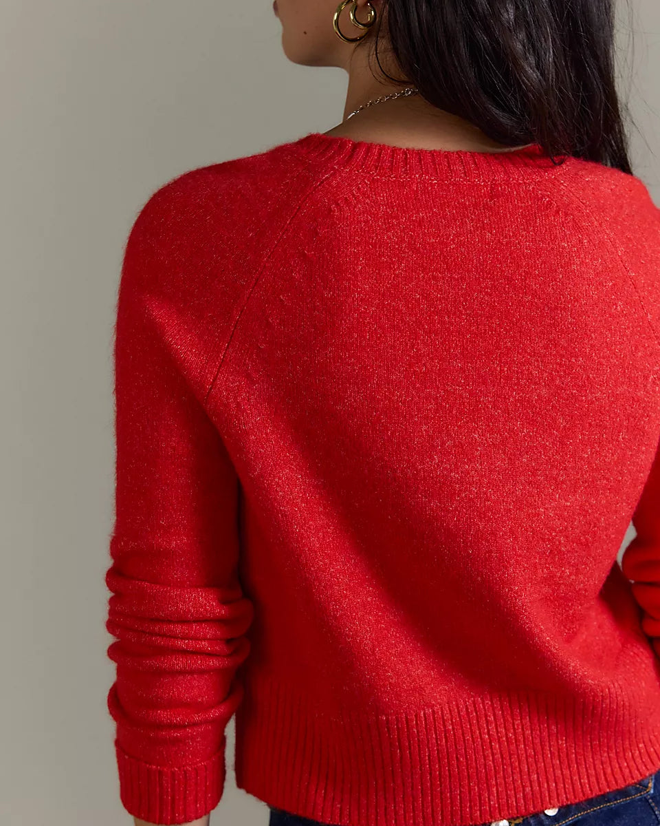 FREE PEOPLE SCHOOL GIRL CARDI - CHERRY POP MELANGE