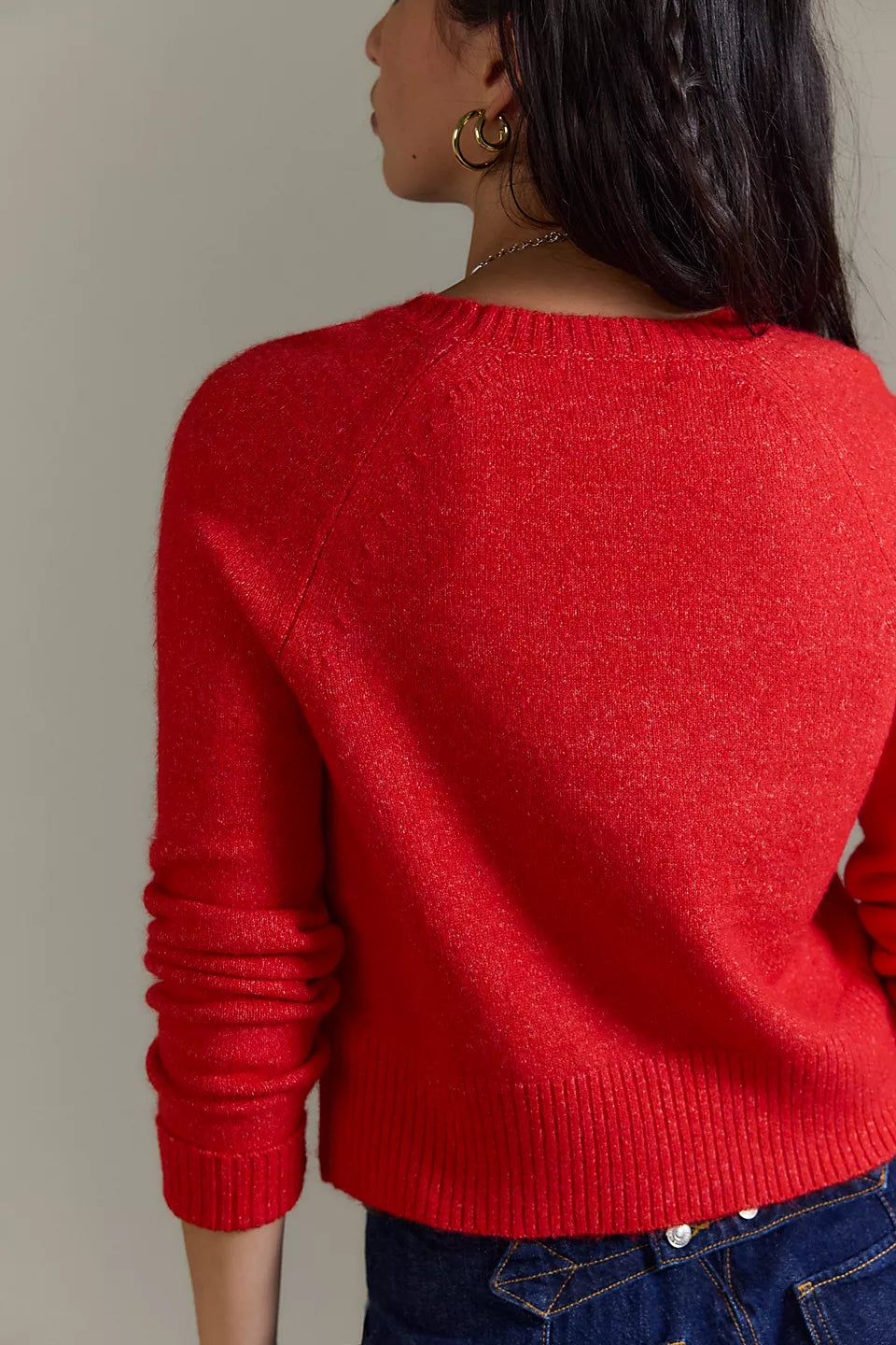 FREE PEOPLE SCHOOL GIRL CARDI - CHERRY POP MELANGE