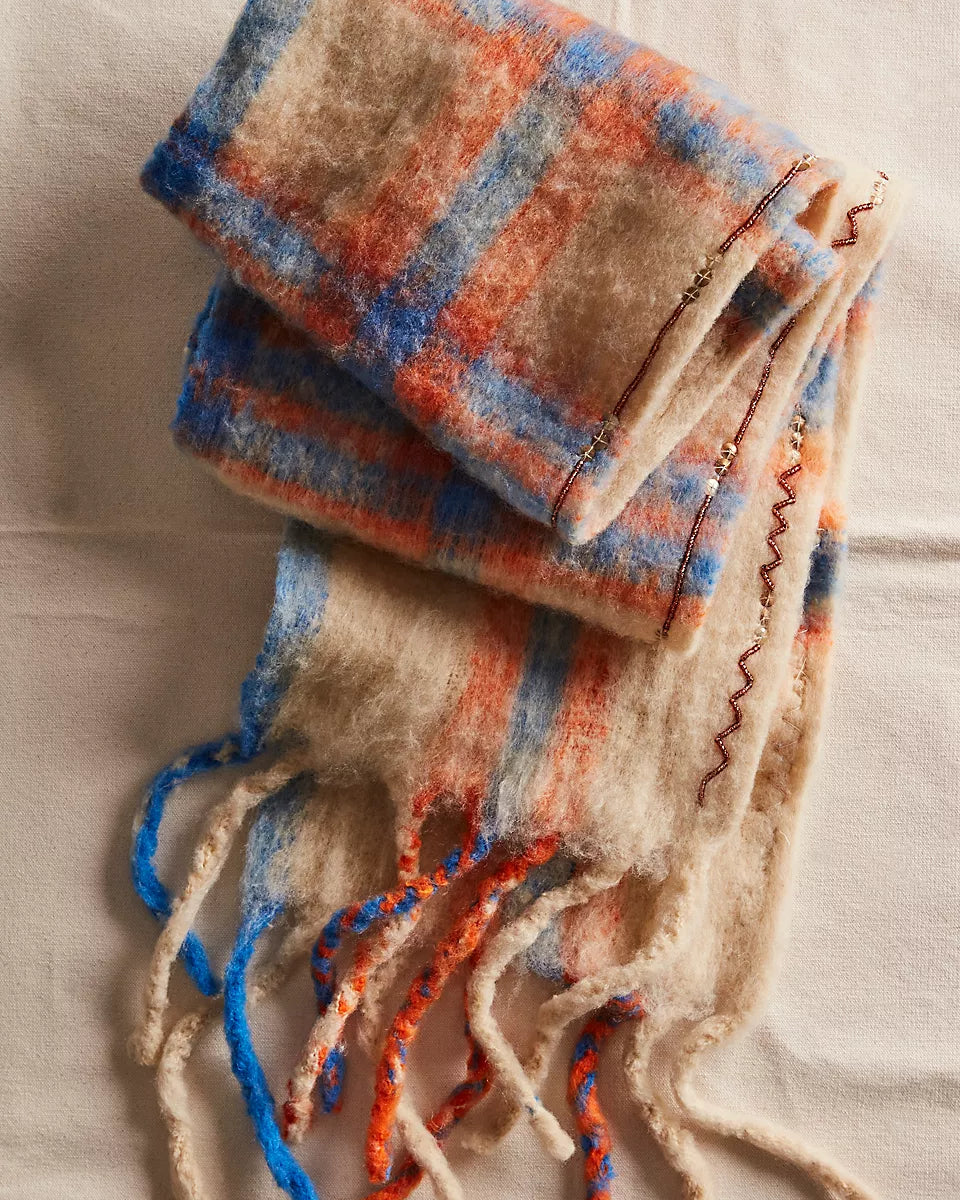 FREE PEOPLE HIGHLAND SKINNY SCARF - IVORY COMBO