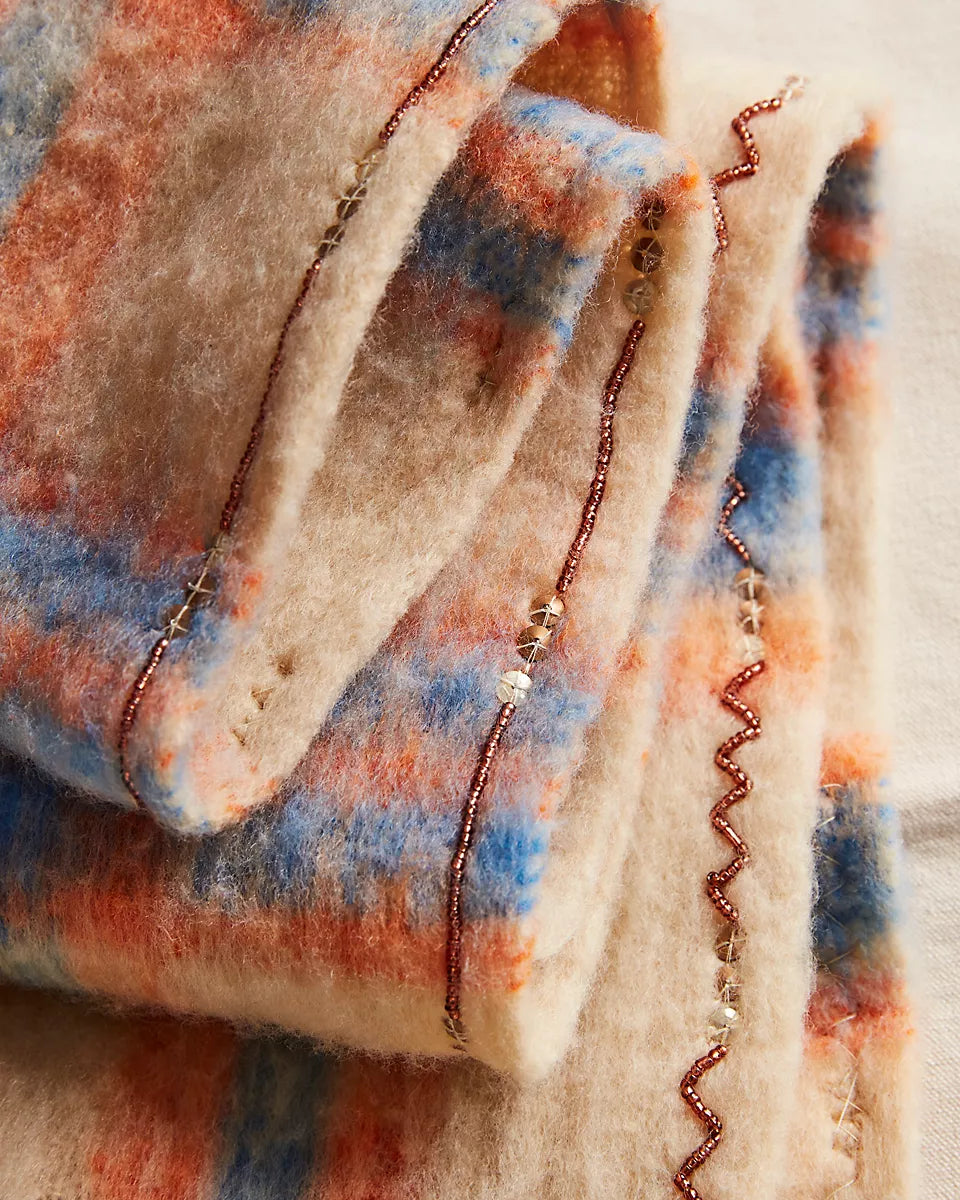 FREE PEOPLE HIGHLAND SKINNY SCARF - IVORY COMBO