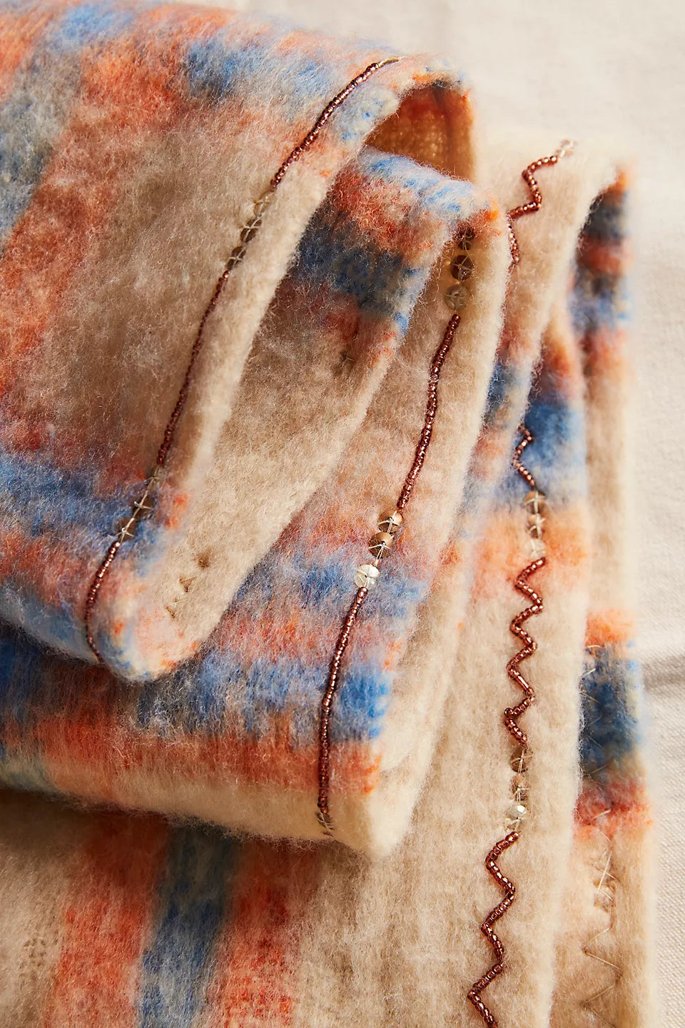 FREE PEOPLE HIGHLAND SKINNY SCARF - IVORY COMBO