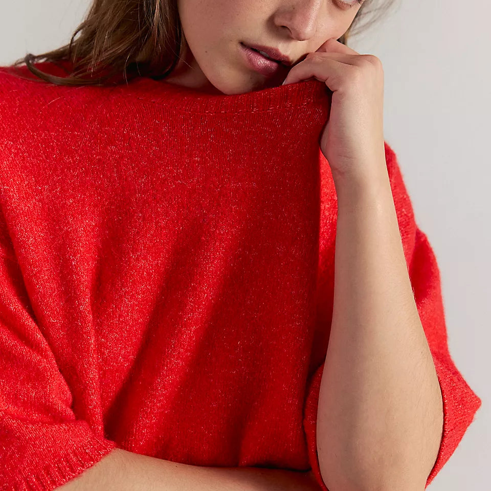 FREE PEOPLE MARGOT SWEATER - CHERRY POP MELANGE