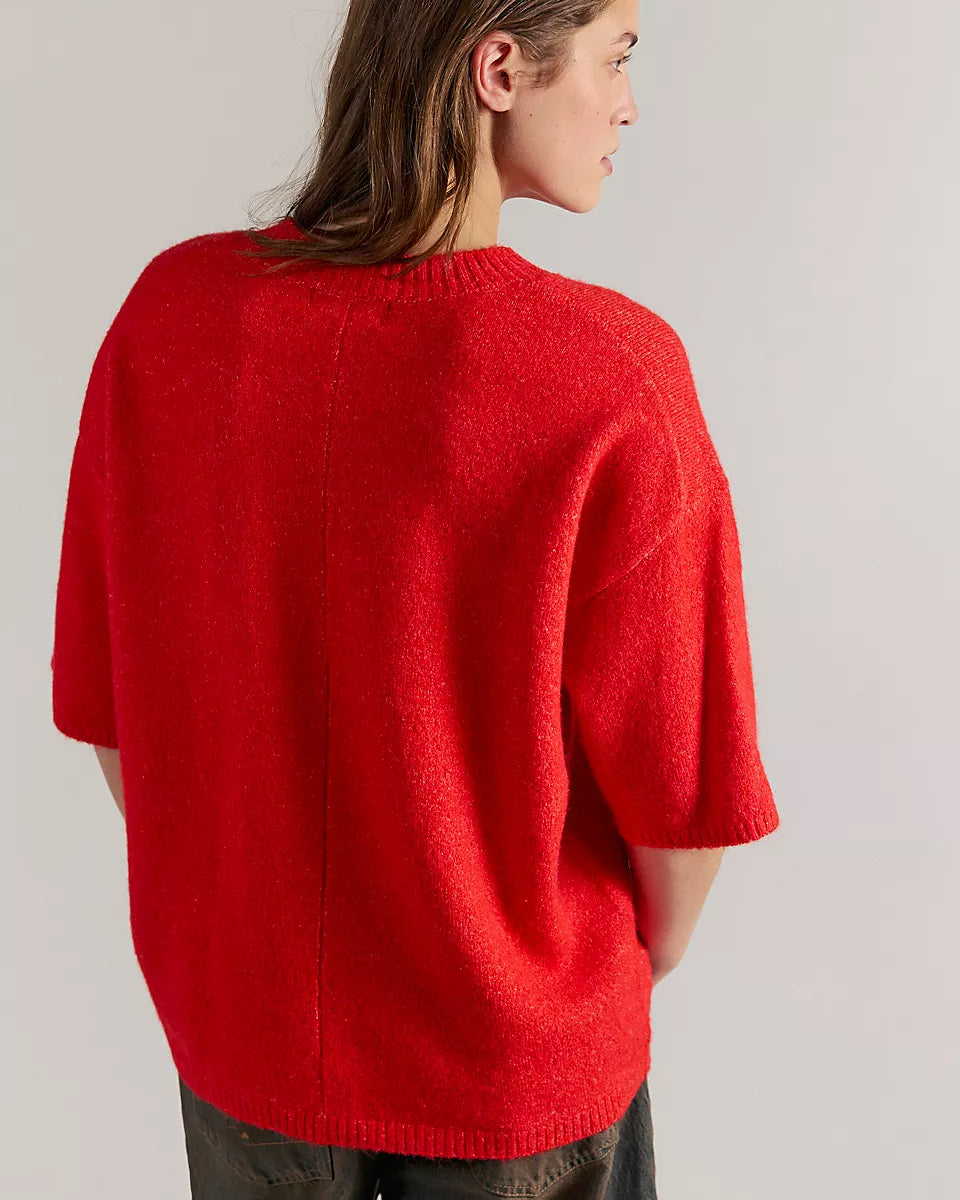 FREE PEOPLE MARGOT SWEATER - CHERRY POP MELANGE