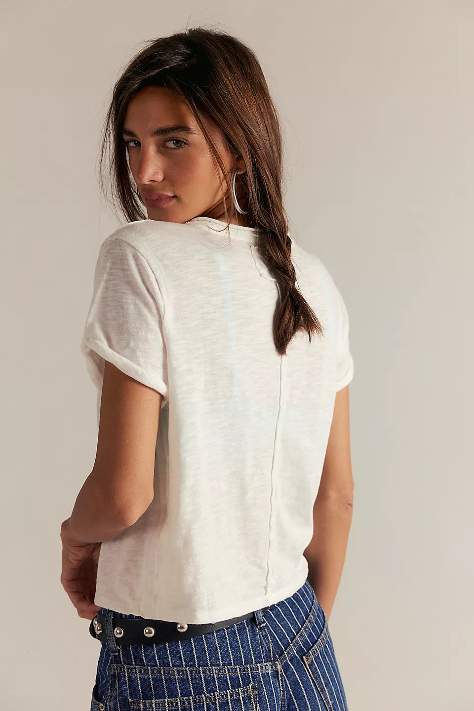 FREE PEOPLE TAKE TWO TEE - CLEAN IVORY