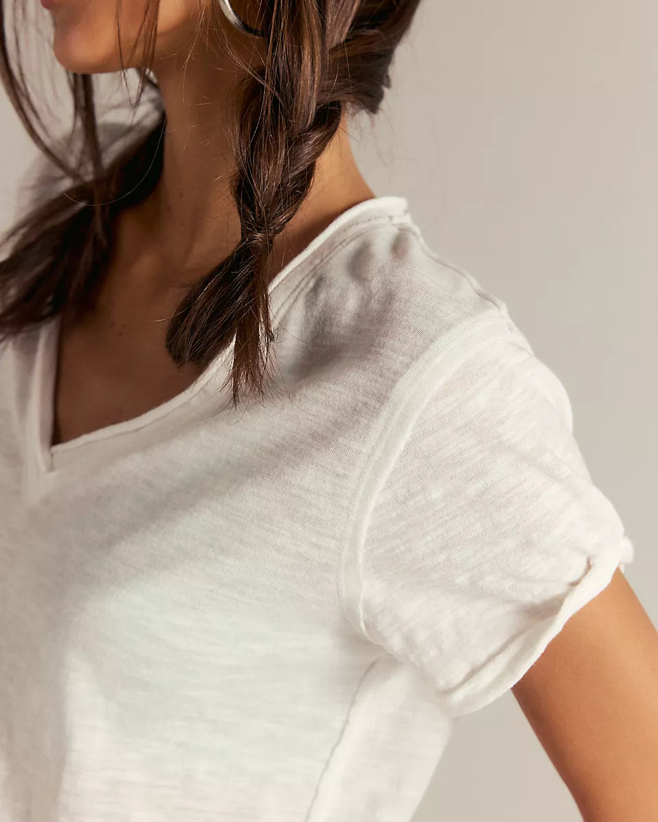 FREE PEOPLE TAKE TWO TEE - CLEAN IVORY