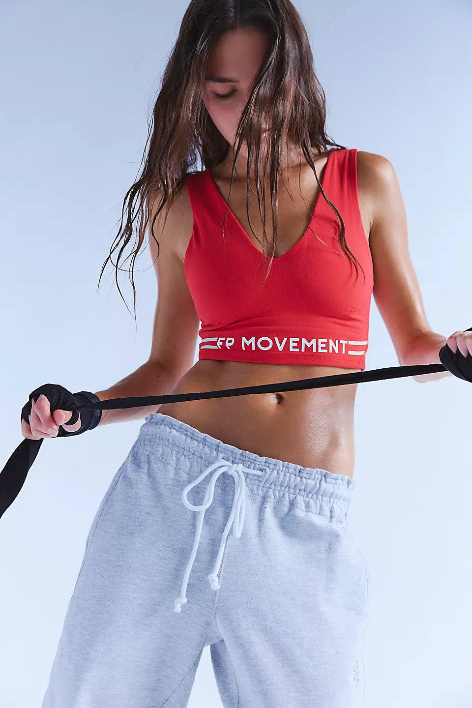 FREE PEOPLE NEVER BETTER CROP CAMI - VICTORY RED