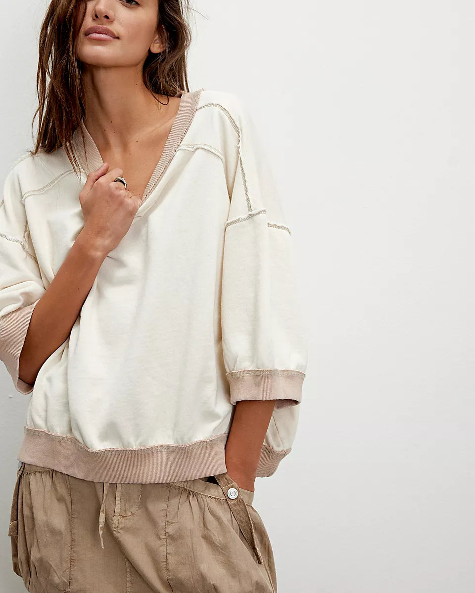 FREE PEOPLE EVERYTHING PULLOVER - NILLA CREAM