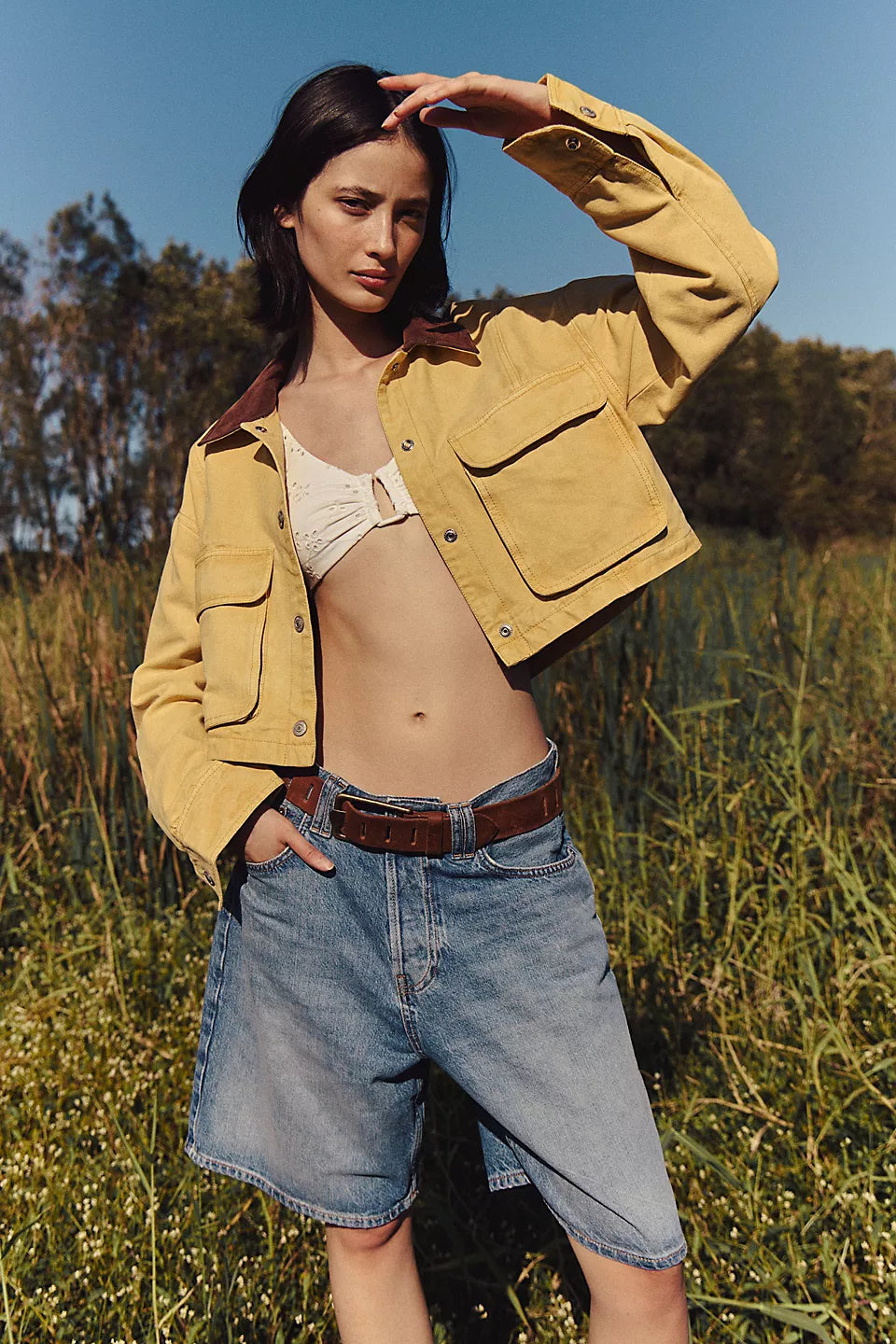 FREE PEOPLE MARTHA WORKWEAR JACKET - RATTAN