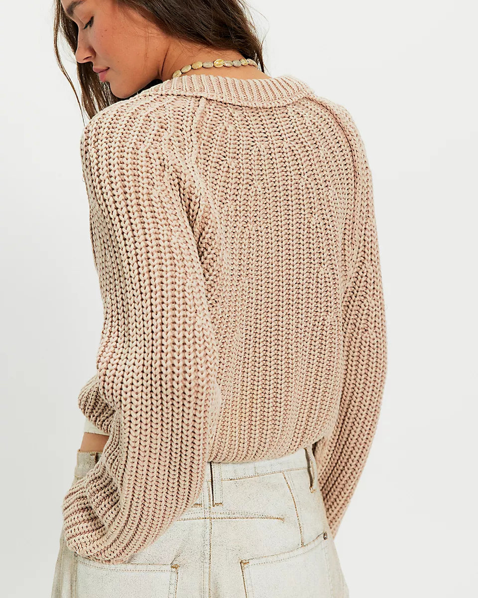 FREE PEOPLE SWEET NOTHING CARDI - SANDCASTLE