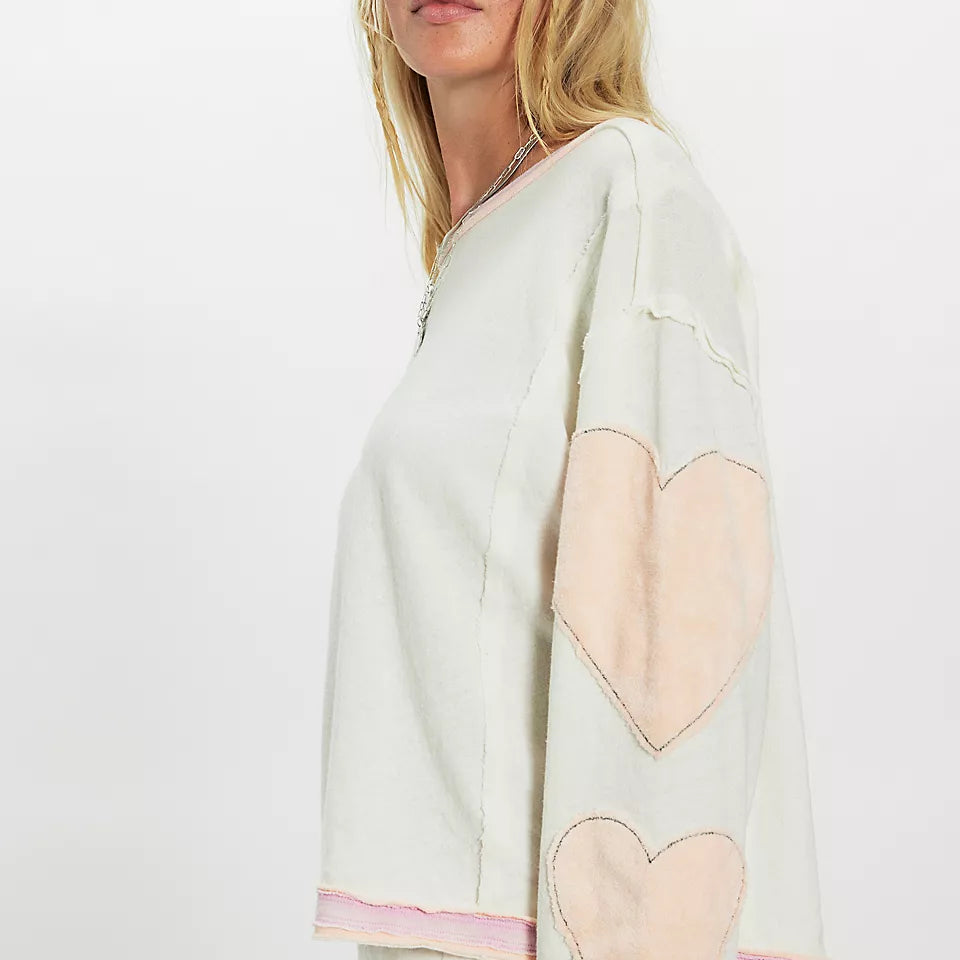 FREE PEOPLE YOU'RE A STAR TEE - MINT HEART COMBO