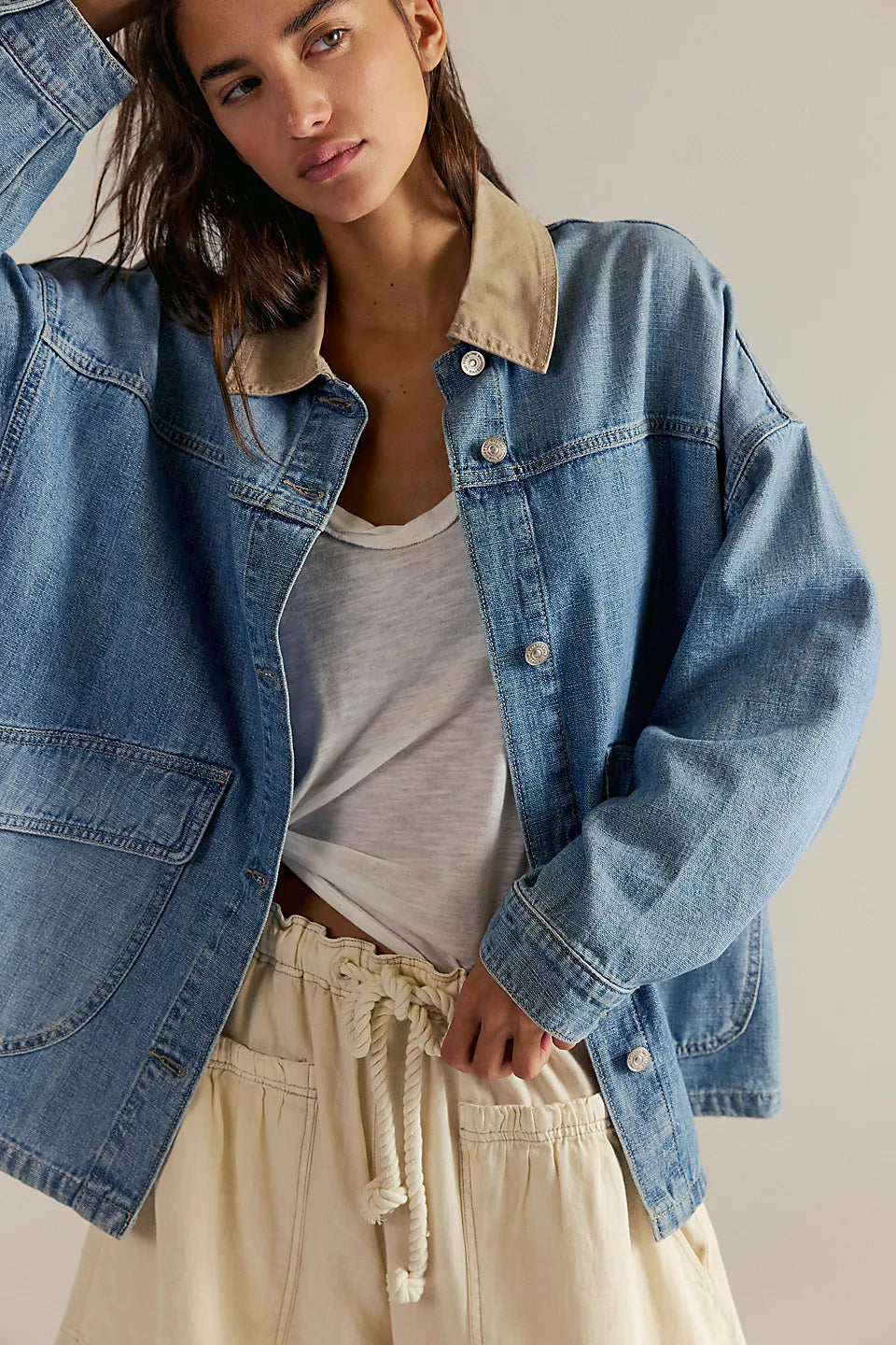 FREE PEOPLE LEMON DENIM JACKET - BERRY BLUES